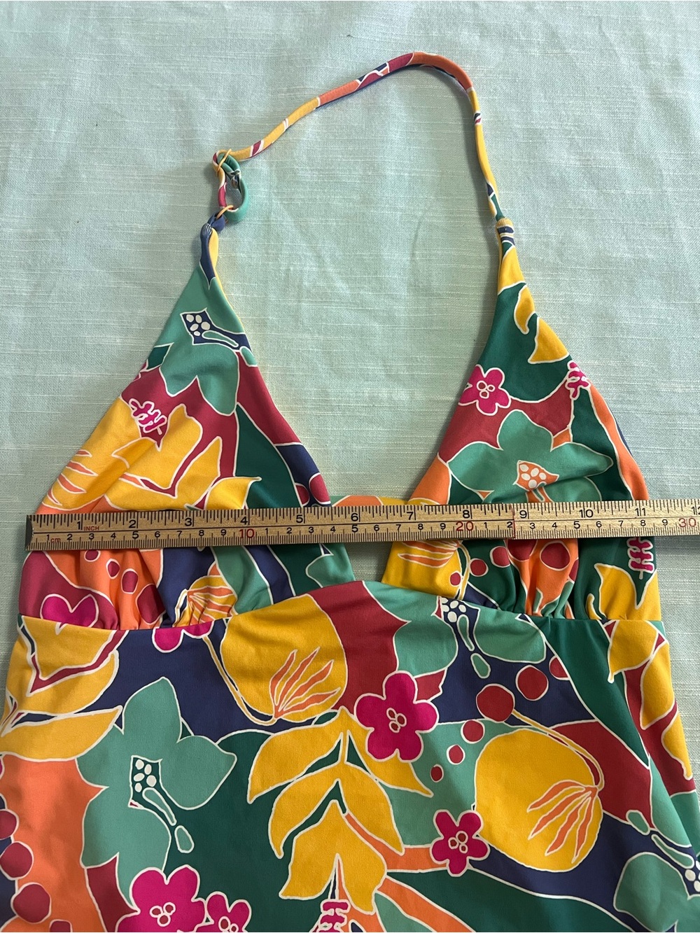 Marine Layer Plunge One Piece Swimsuit Medium Hibiscus Tropical Hawaiian Large - Picture 10 of 15